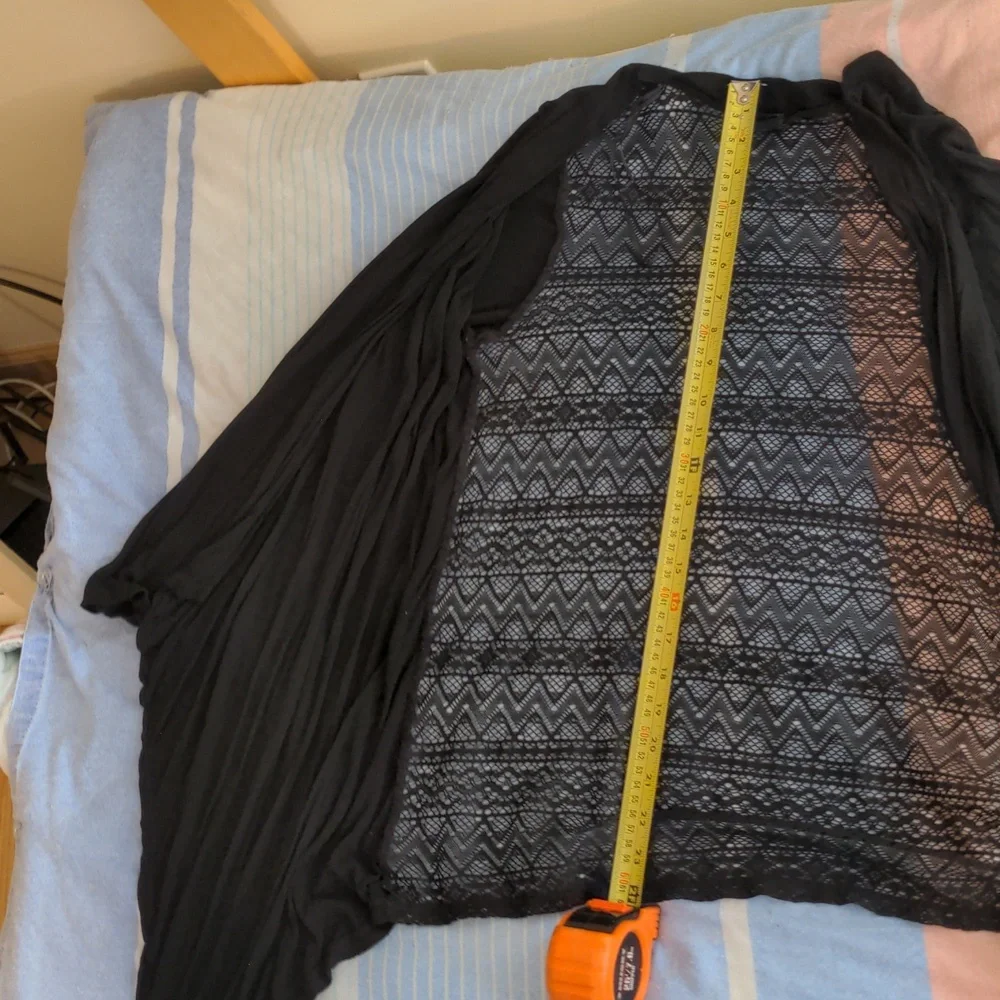 Black Cardigan with Lace Back - Picture 6 of 8